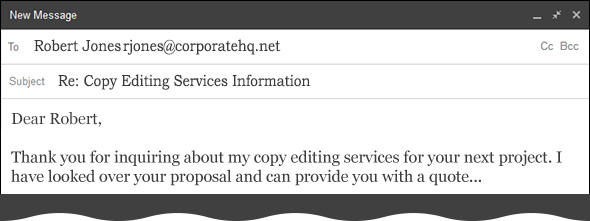 Sample email proposal